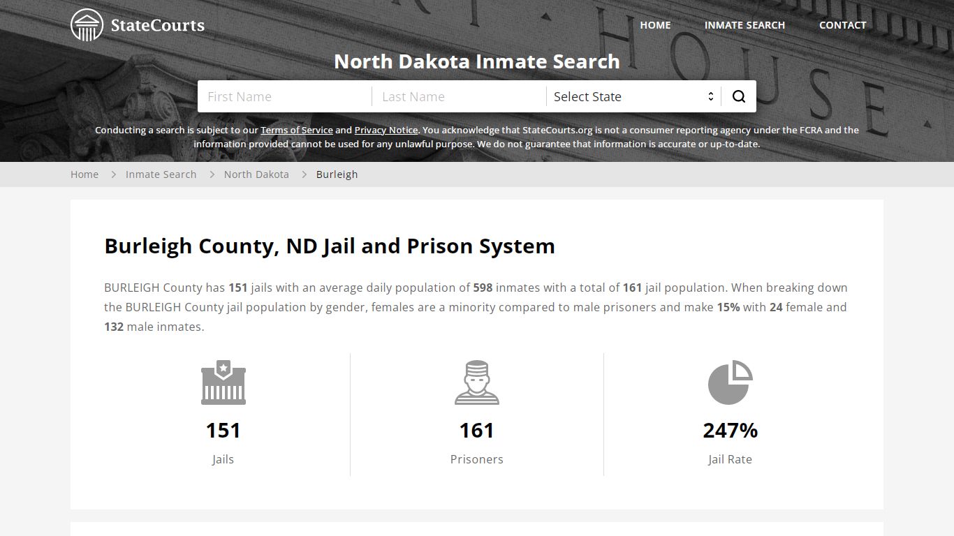 Burleigh County, ND Inmate Search - StateCourts