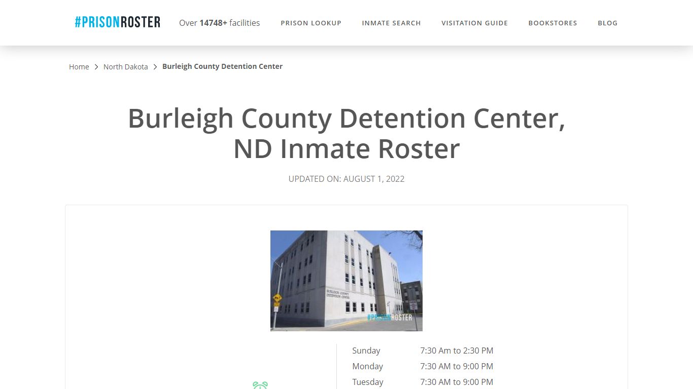Burleigh County Detention Center, ND Inmate Roster